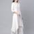 Ahalyaa Women's Off white Cotton Printed Asymmetric Kurta Palazzo Set