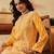 Hand Embroidered Yellow Georgette Lucknow Chikankari Women Kurta