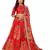 Bewitching Red floral print & sequins embroidered Organza fabric floral lehenga