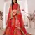 Bewitching Red floral print & sequins embroidered Organza fabric floral lehenga