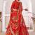 Bewitching Red floral print & sequins embroidered Organza fabric floral lehenga