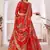 Bewitching Red floral print & sequins embroidered Organza fabric floral lehenga