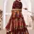 Charming Maroon floral print georgette fabric Lehenga choli