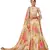 Fabulous White Zari And Sequins Embroidered Organza Semi Stitched Roses Printed Floral Lehenga