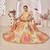 Fabulous White Zari And Sequins Embroidered Organza Semi Stitched Roses Printed Floral Lehenga