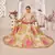 Fabulous White Zari And Sequins Embroidered Organza Semi Stitched Roses Printed Floral Lehenga