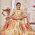 Fabulous White Zari And Sequins Embroidered Organza Semi Stitched Roses Printed Floral Lehenga