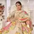 Fabulous White Zari And Sequins Embroidered Organza Semi Stitched Roses Printed Floral Lehenga