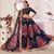 Glamourous Navy-blue floral print georgette designer floral Lehenga choli