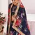 Glamourous Navy-blue floral print georgette designer floral Lehenga choli