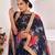 Glamourous Navy-blue floral print georgette designer floral Lehenga choli