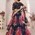 Glamourous Navy-blue floral print georgette designer floral Lehenga choli