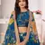 Enchanting Teal blue floral print and sequins embroidered organza floral Lehenga choli for wedding