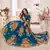 Enchanting Teal blue floral print and sequins embroidered organza floral Lehenga choli for wedding