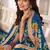 Enchanting Teal blue floral print and sequins embroidered organza floral Lehenga choli for wedding