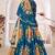 Enchanting Teal blue floral print and sequins embroidered organza floral Lehenga choli for wedding