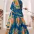 Enchanting Teal blue floral print and sequins embroidered organza floral Lehenga choli for wedding