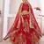 Alluring Orange lotas floral printed and sequins embroidered organza Lehenga choli for bride