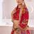 Alluring Scarlet-red lotas floral printed and sequins embroidered georgette Lehenga choli for bride