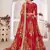Alluring Orange lotas floral printed and sequins embroidered organza Lehenga choli for bride