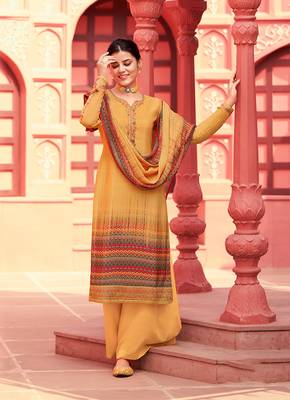Mustard digital print crepe salwar 1