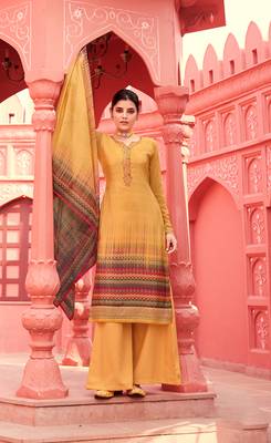 Mustard digital print crepe salwar 2