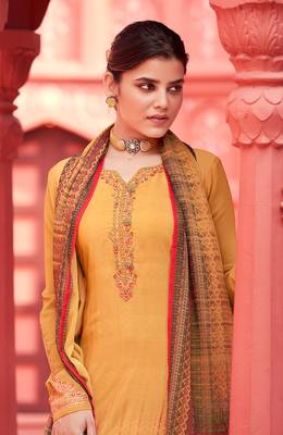 Mustard digital print crepe salwar 3