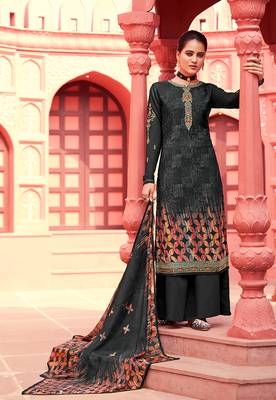 Black digital print crepe salwar 1