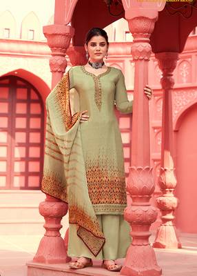 Beige digital print crepe salwar 1