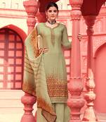 Beige digital print crepe salwar