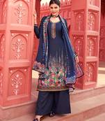 Navy-blue digital print crepe salwar