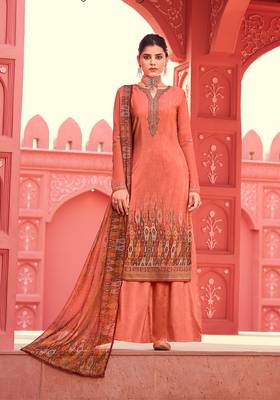 Light-red digital print crepe salwar 1