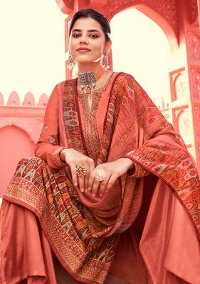Light-red digital print crepe salwar 3