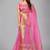Light pink woven silk saree with blouse
