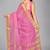 Light pink woven silk saree with blouse