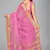 Light pink woven silk saree with blouse