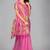 Light pink woven silk saree with blouse