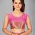 Light pink woven silk saree with blouse