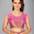 Light pink woven silk saree with blouse