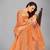 Orange woven silk saree with blouse