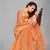 Orange woven silk saree with blouse