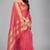 Peach woven silk saree with blouse