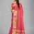 Peach woven silk saree with blouse