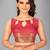 Peach woven silk saree with blouse
