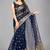 Navy blue woven silk saree with blouse