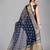 Navy blue woven silk saree with blouse