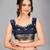 Navy blue woven silk saree with blouse