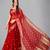 Red woven silk saree with blouse
