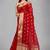 Red woven silk saree with blouse