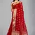 Red woven silk saree with blouse